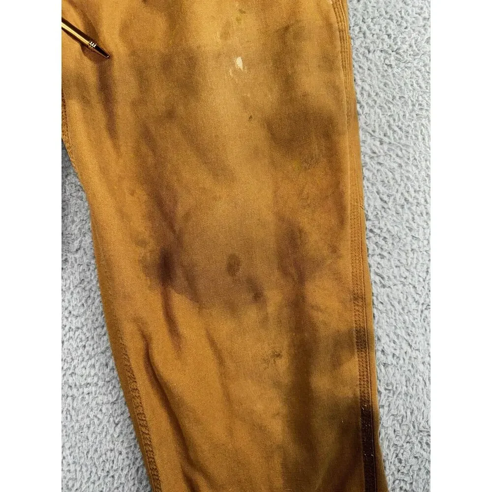 Carhartt Carpenter Pants Men 38x36 Dungaree Fit Thrashed‎ Destroyed 38x33